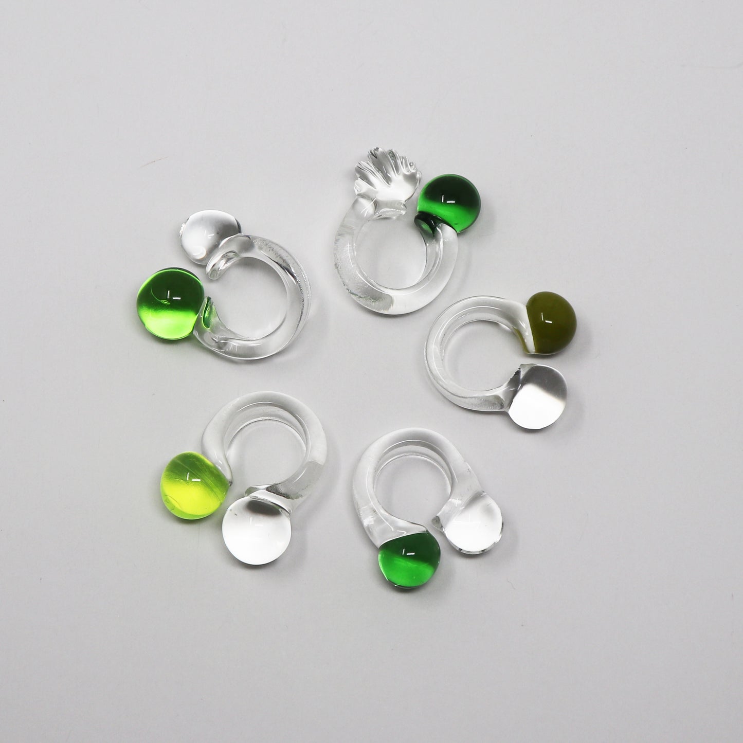 Green Diatomic Glass Ring
