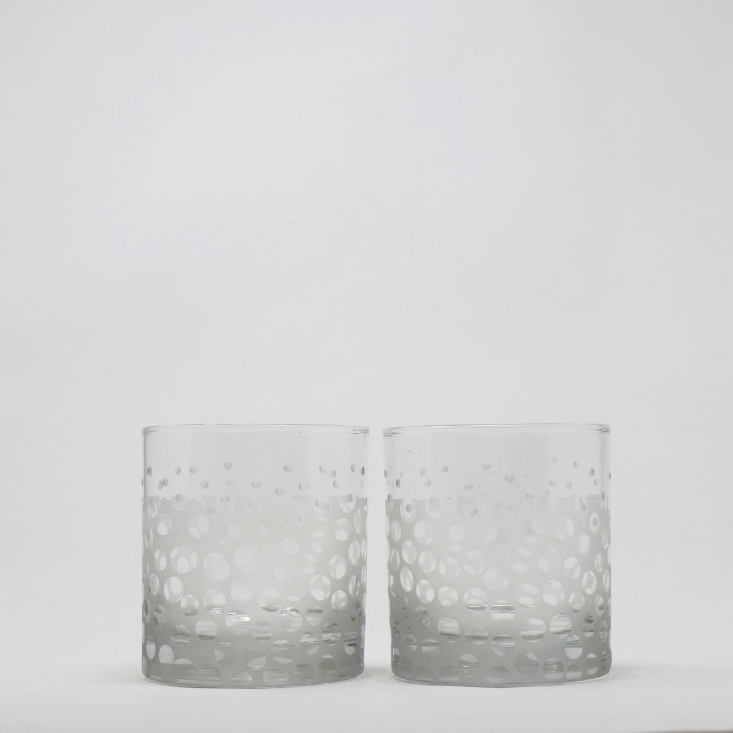 Clear Polka Dot Glass Tumblers (Pair)