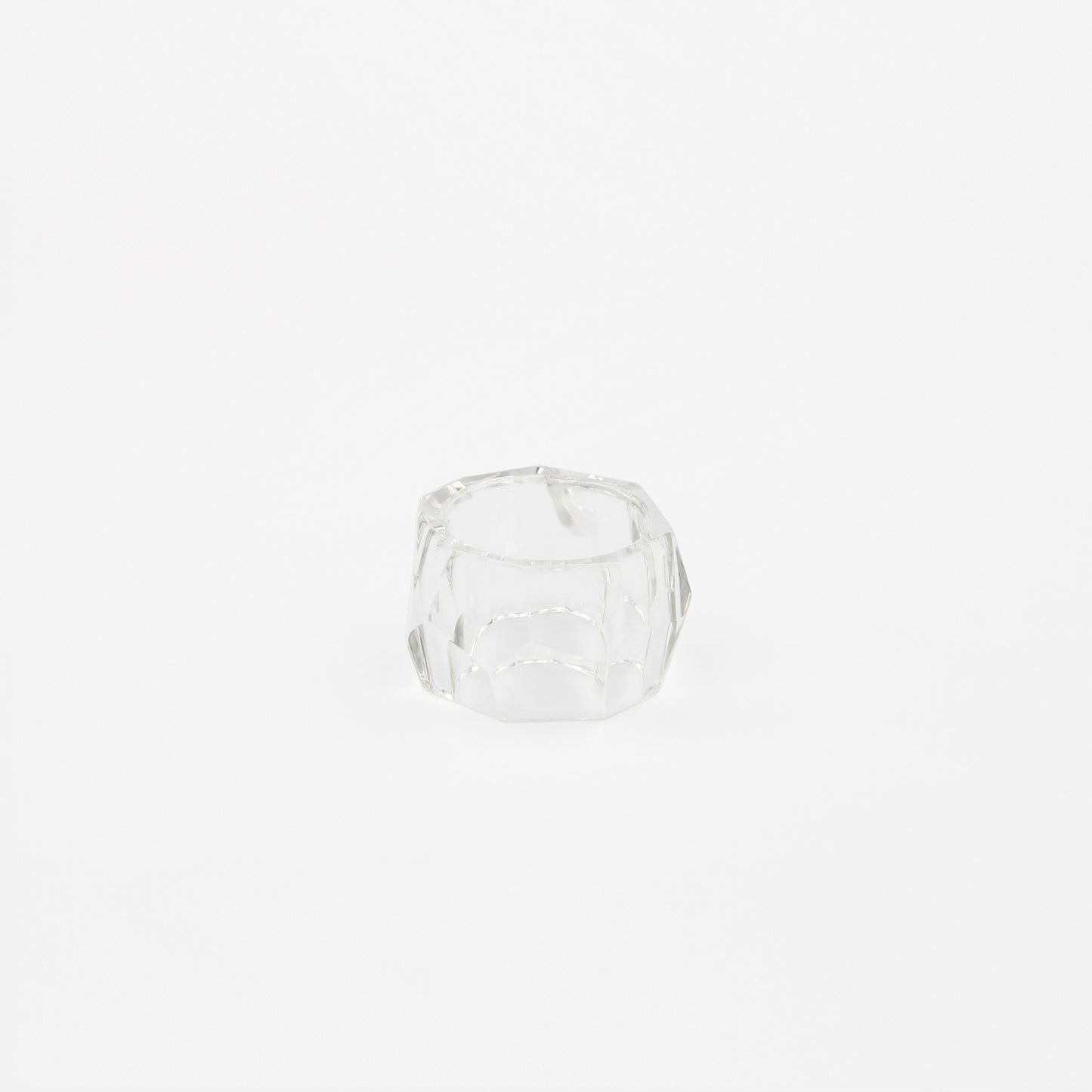 Faceted Clear Glass Ring