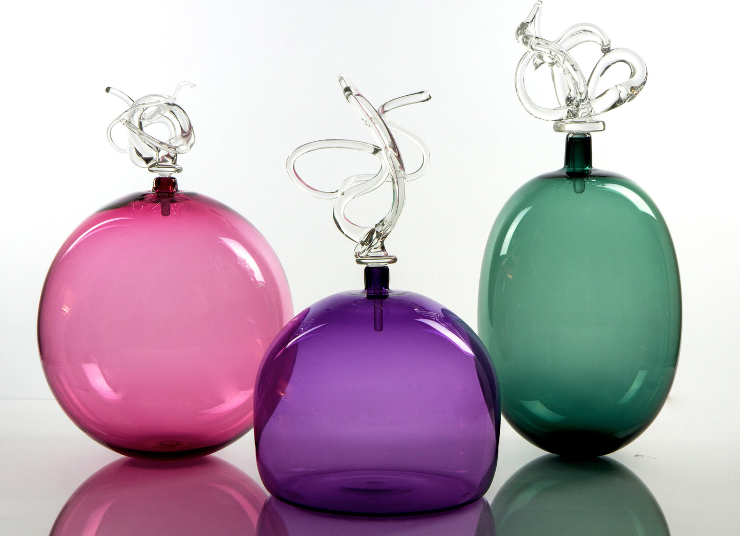 Large Ballooned Purple Bottle with Stopper