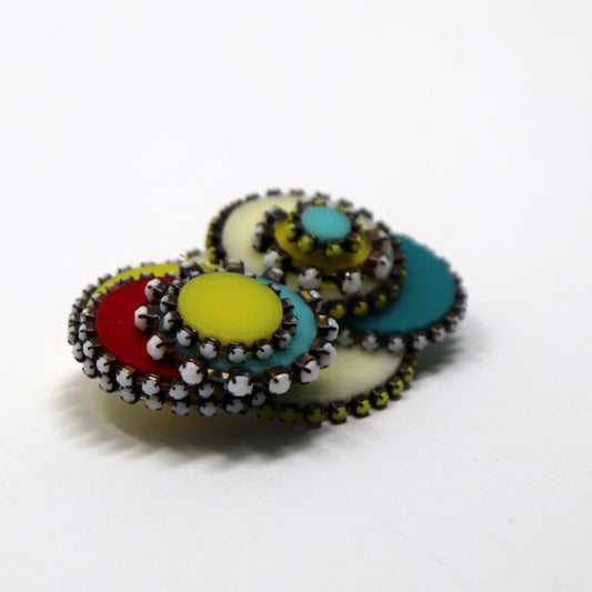 Nine Piece Acrylic and Rhinestone Brooch