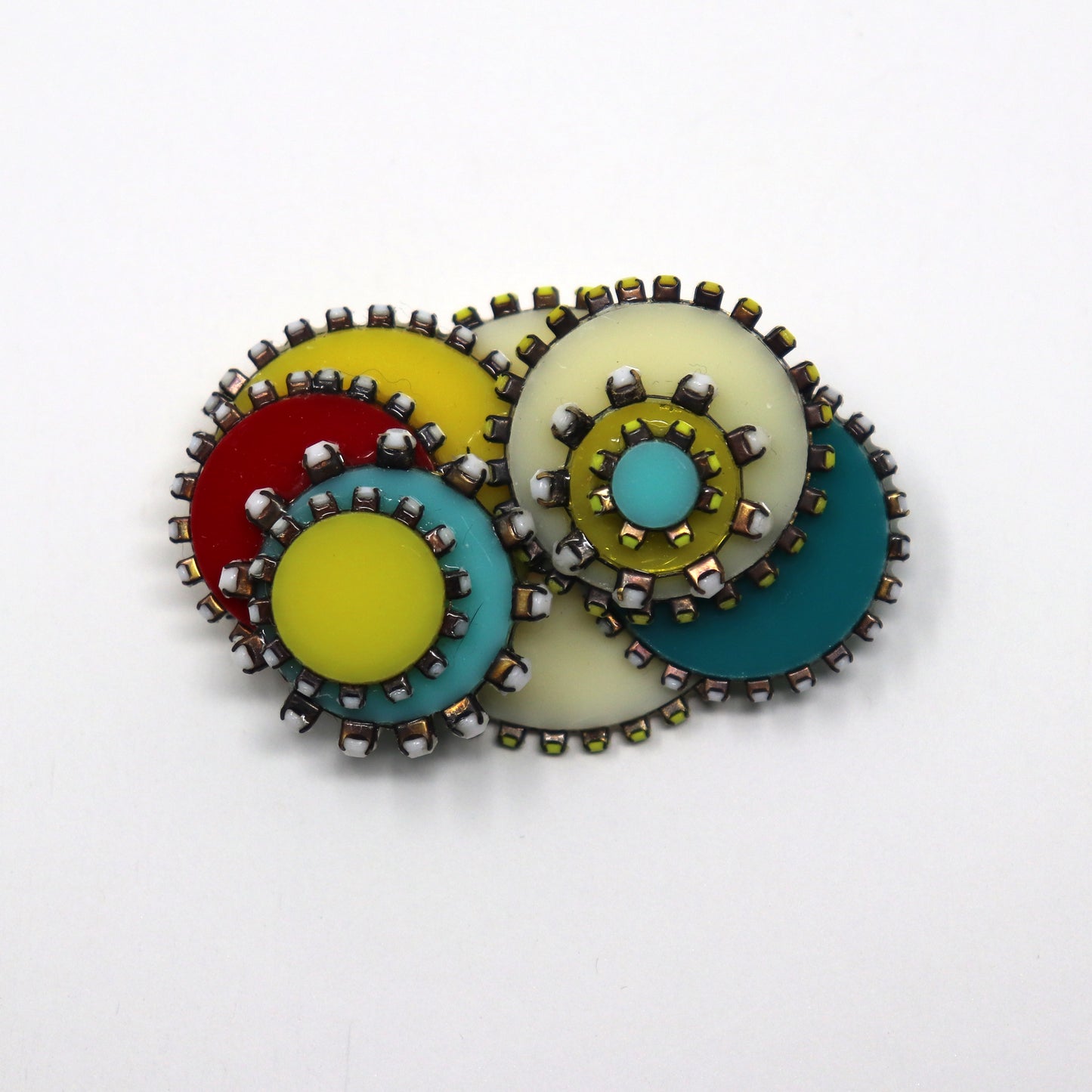 Nine Piece Acrylic and Rhinestone Brooch