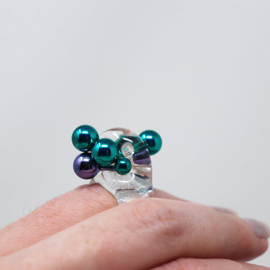 Barbell Rings in Clear with Colorful Hardware