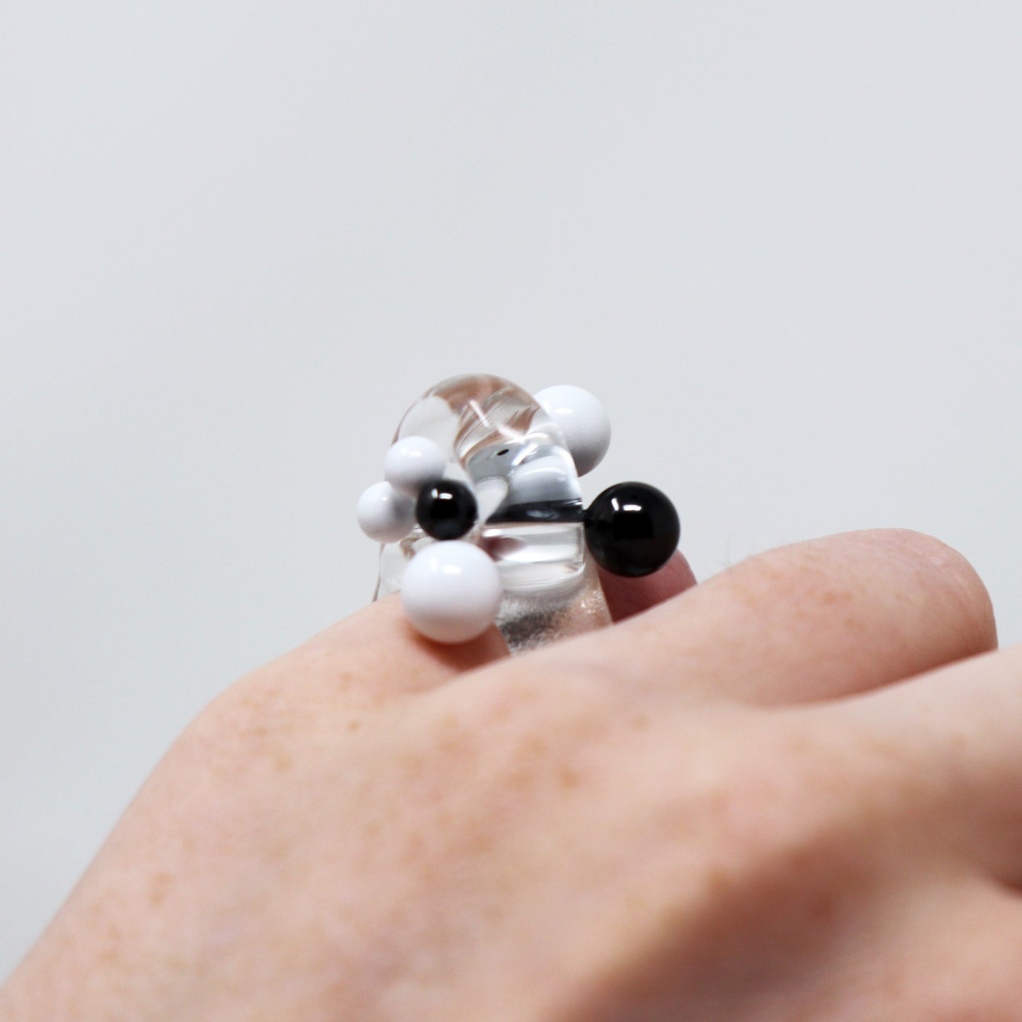 Barbell Rings in Clear with Colorful Hardware
