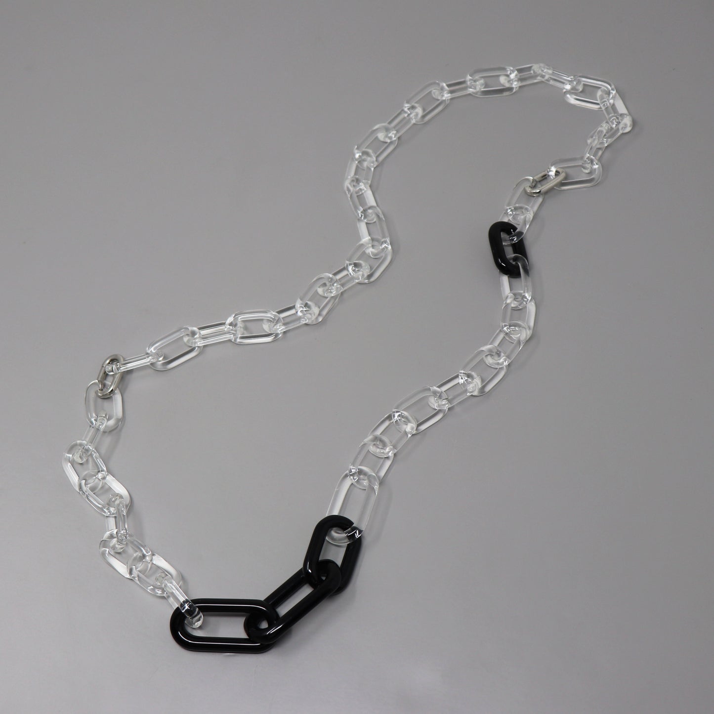 Black and Clear Statement Chain Necklace