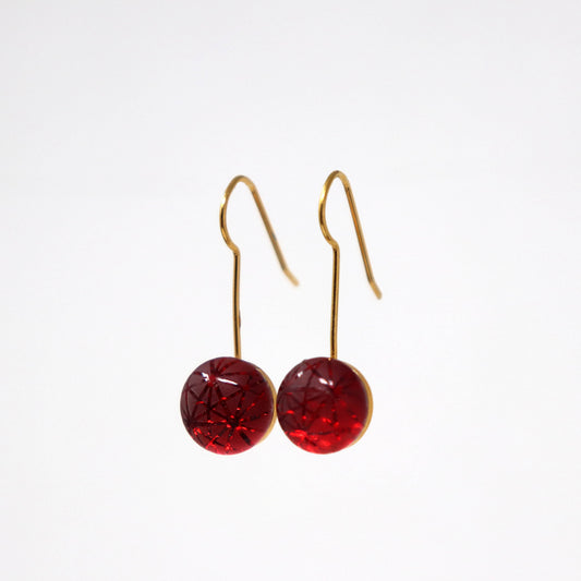 Small Dangle Earrings in Red