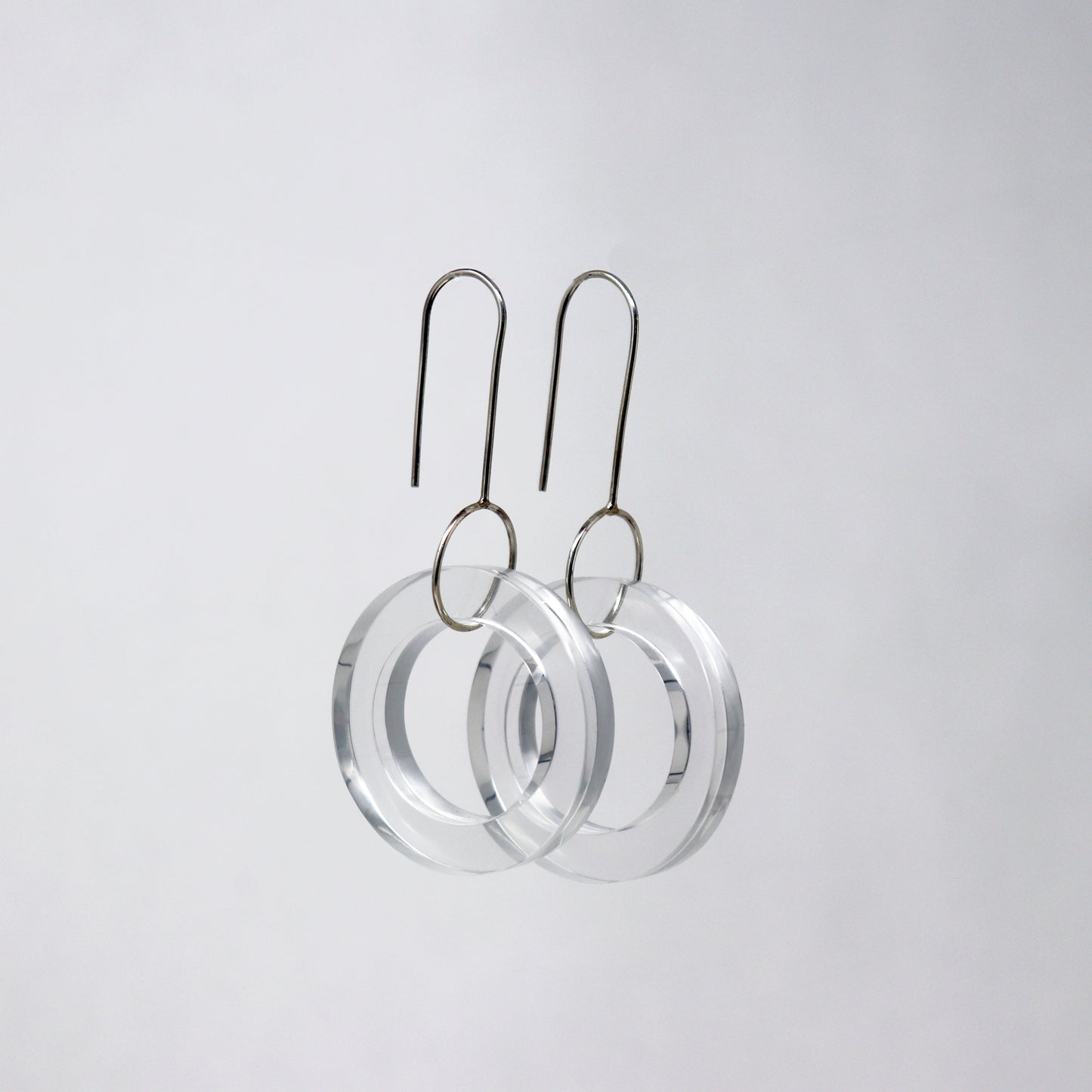 Clear Round Drop Earrings