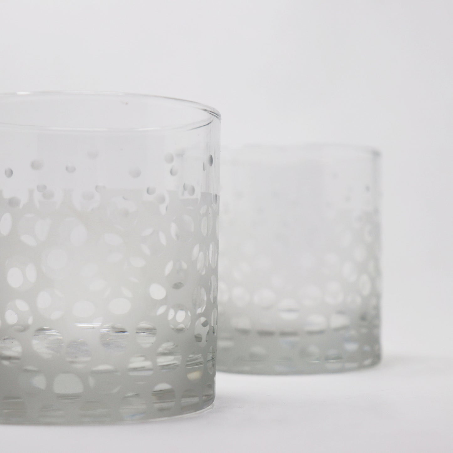 Clear Polka Dot Glass Tumblers (Pair)