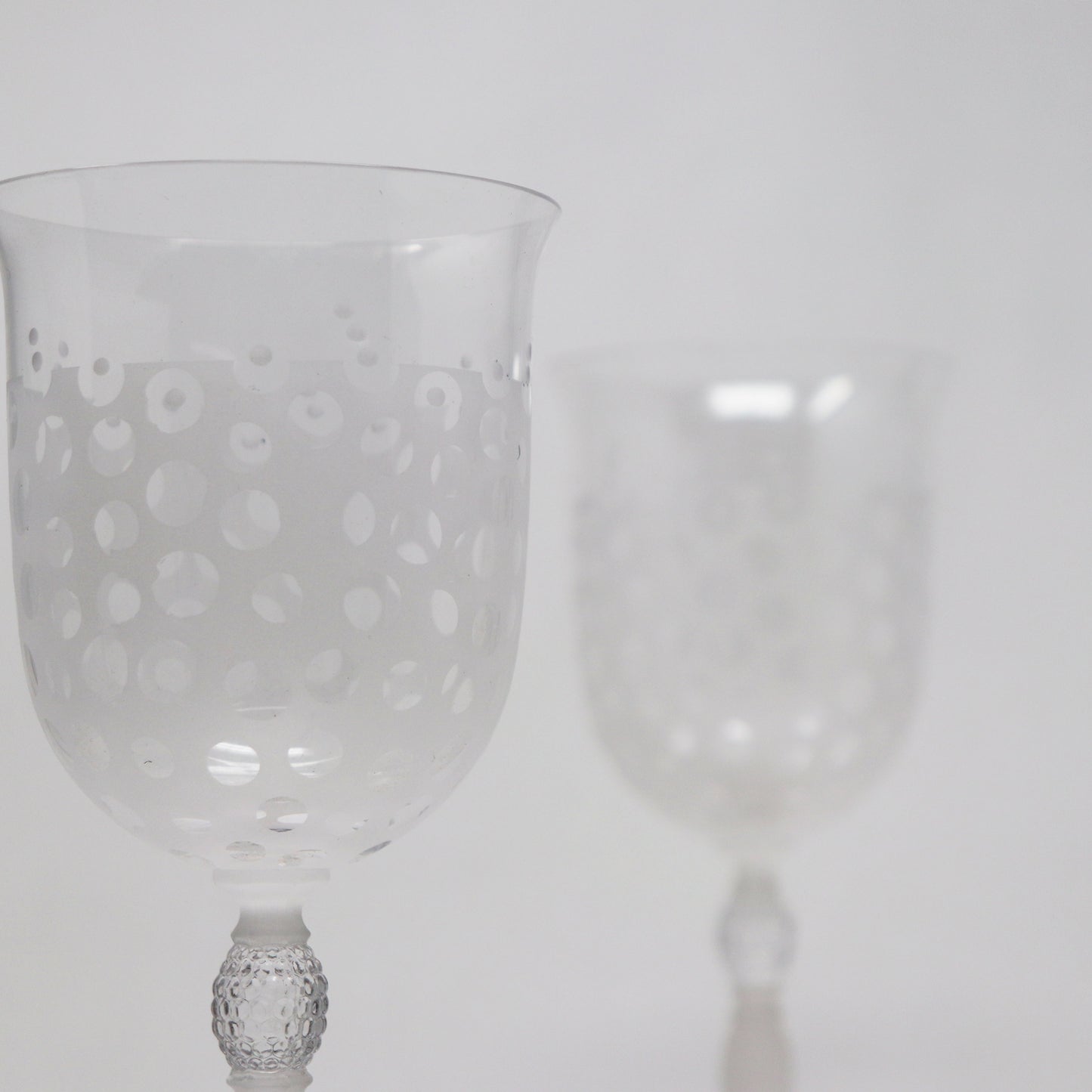 Clear Polka Dot Schott Crystal Goblets (Pair)