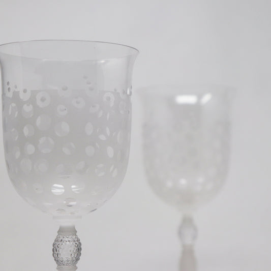 Clear Polka Dot Schott Crystal Goblets (Pair)