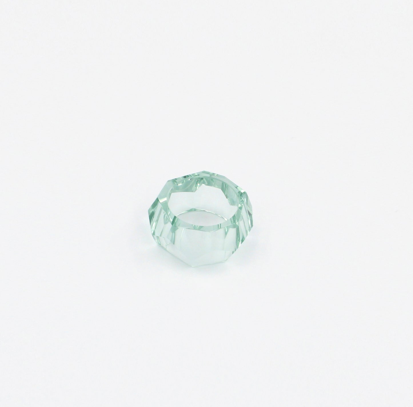 Faceted Aqua Glass Ring