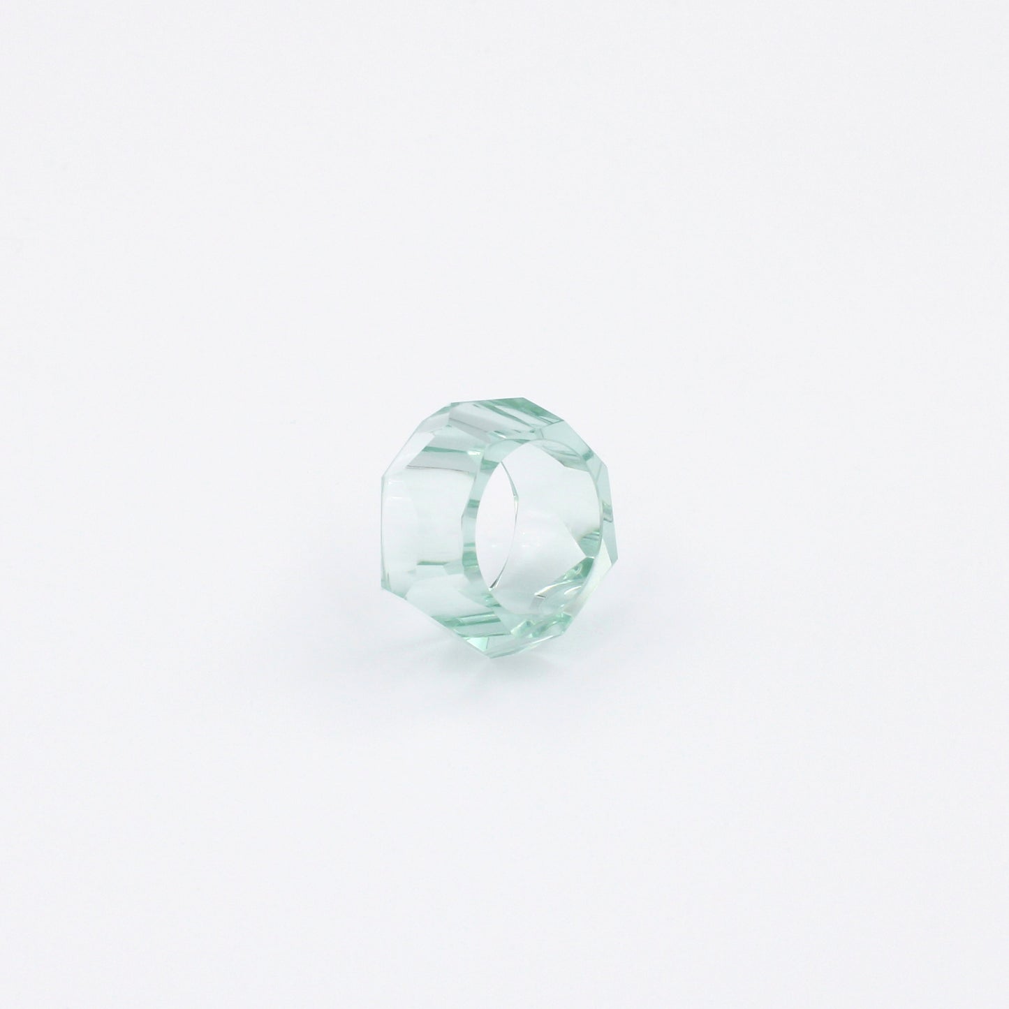 Faceted Aqua Glass Ring
