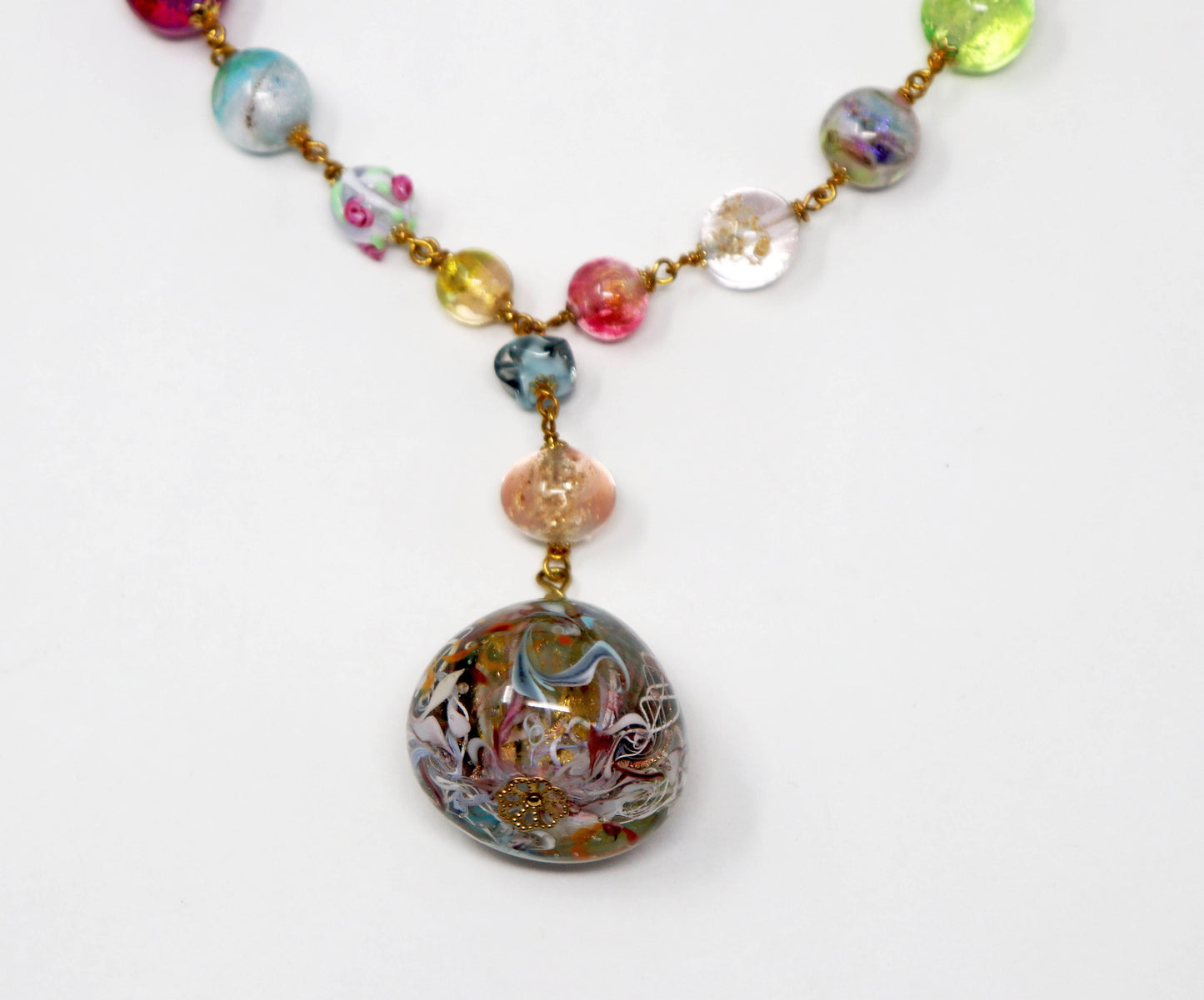 Beaded Murano Glass Necklace