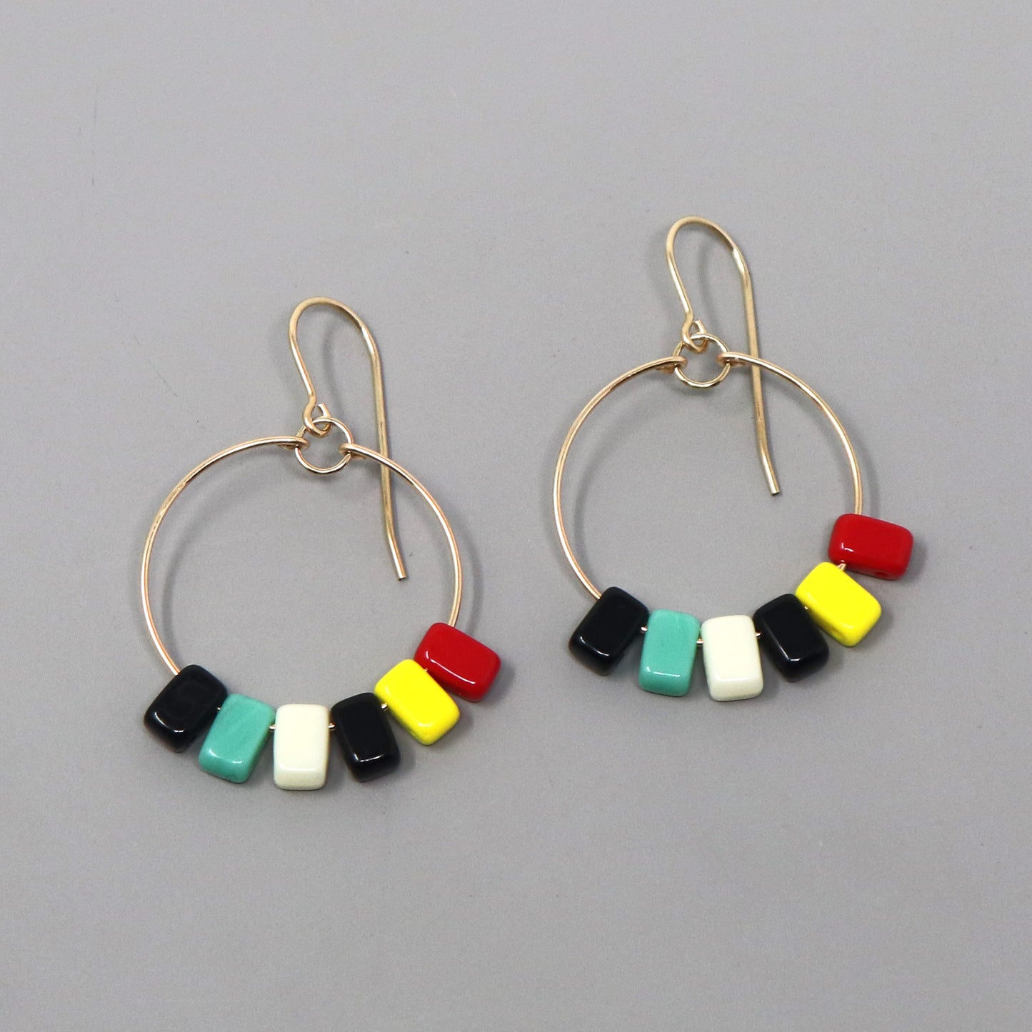 Multi Rectangle Hoop Earrings