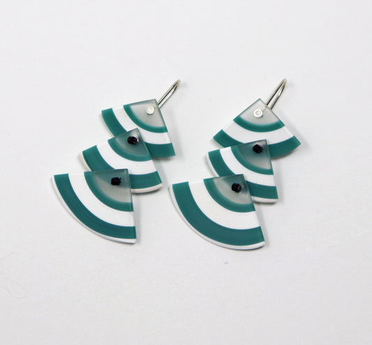 Three Piece Carved Drop Earrings