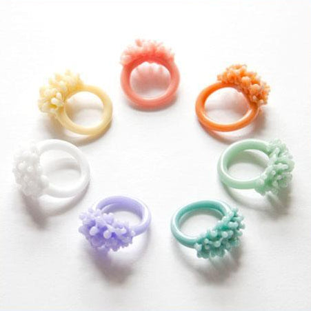 Opaque Pastel Glass Cluster Ring - Mint