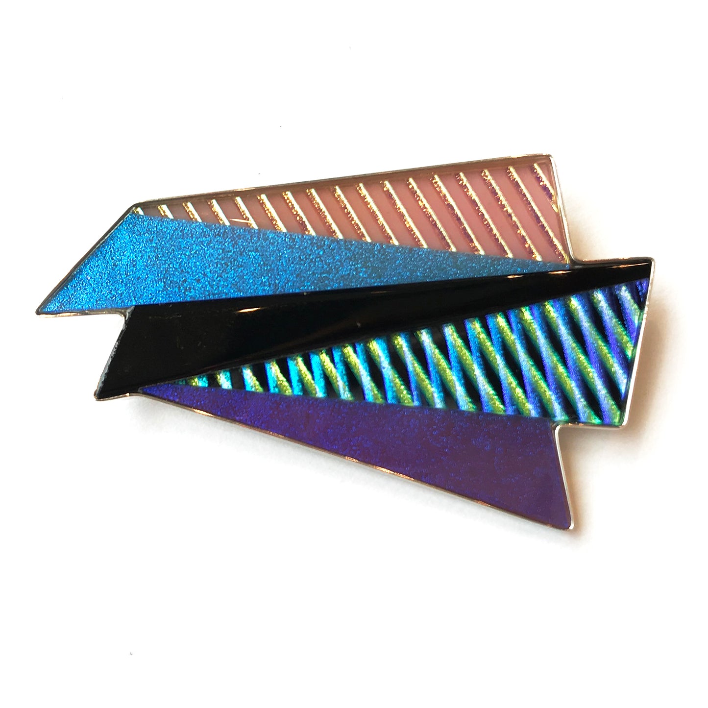 Twist + Kick Crosshatch Pin in Pink, Purple, Blue