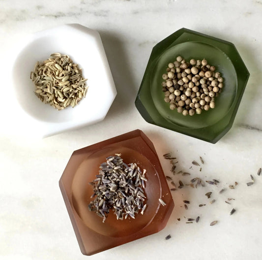 Geometric Cast Glass Dish