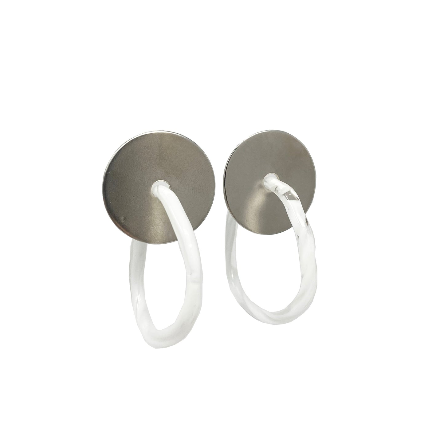 Washer Earrings in Silver