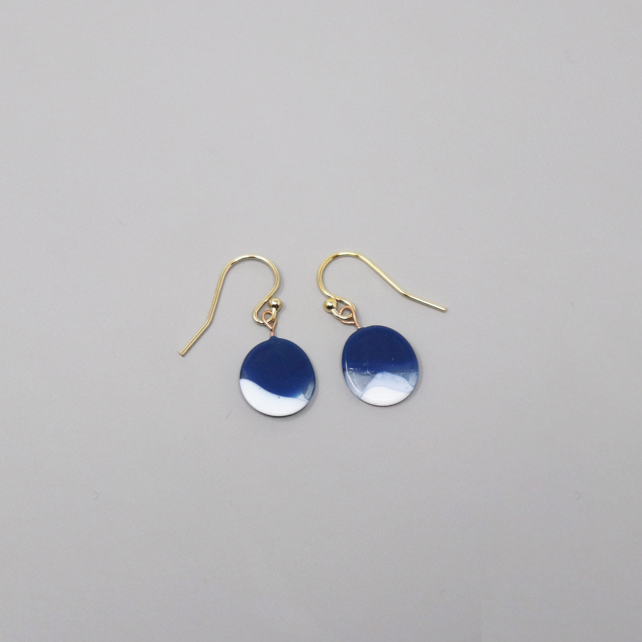 Recycled Glass Earrings in Gold Fill