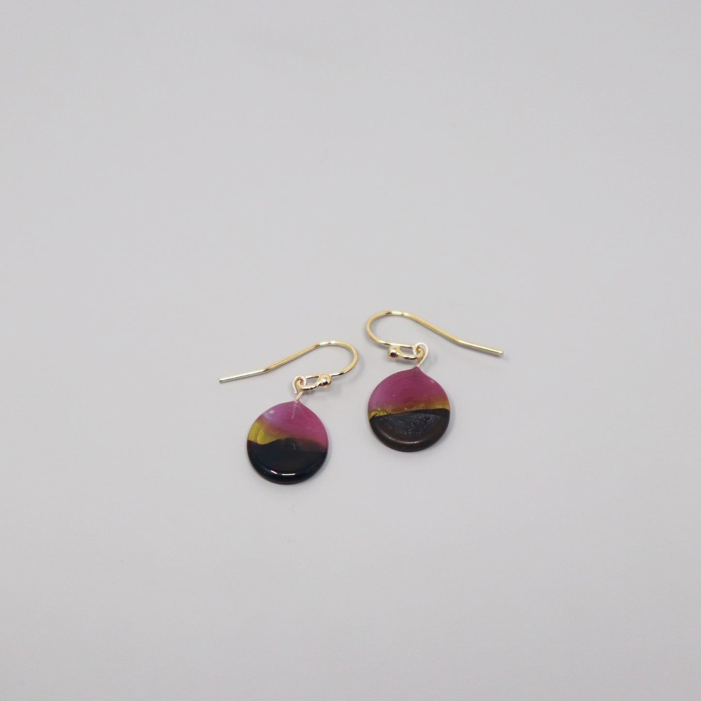 Recycled Glass Earrings in Gold Fill