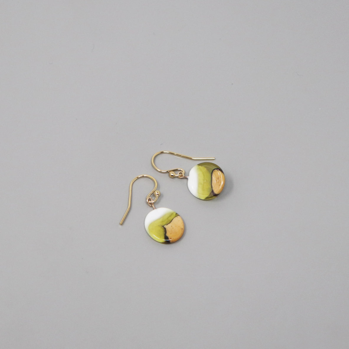 Recycled Glass Earrings in Gold Fill