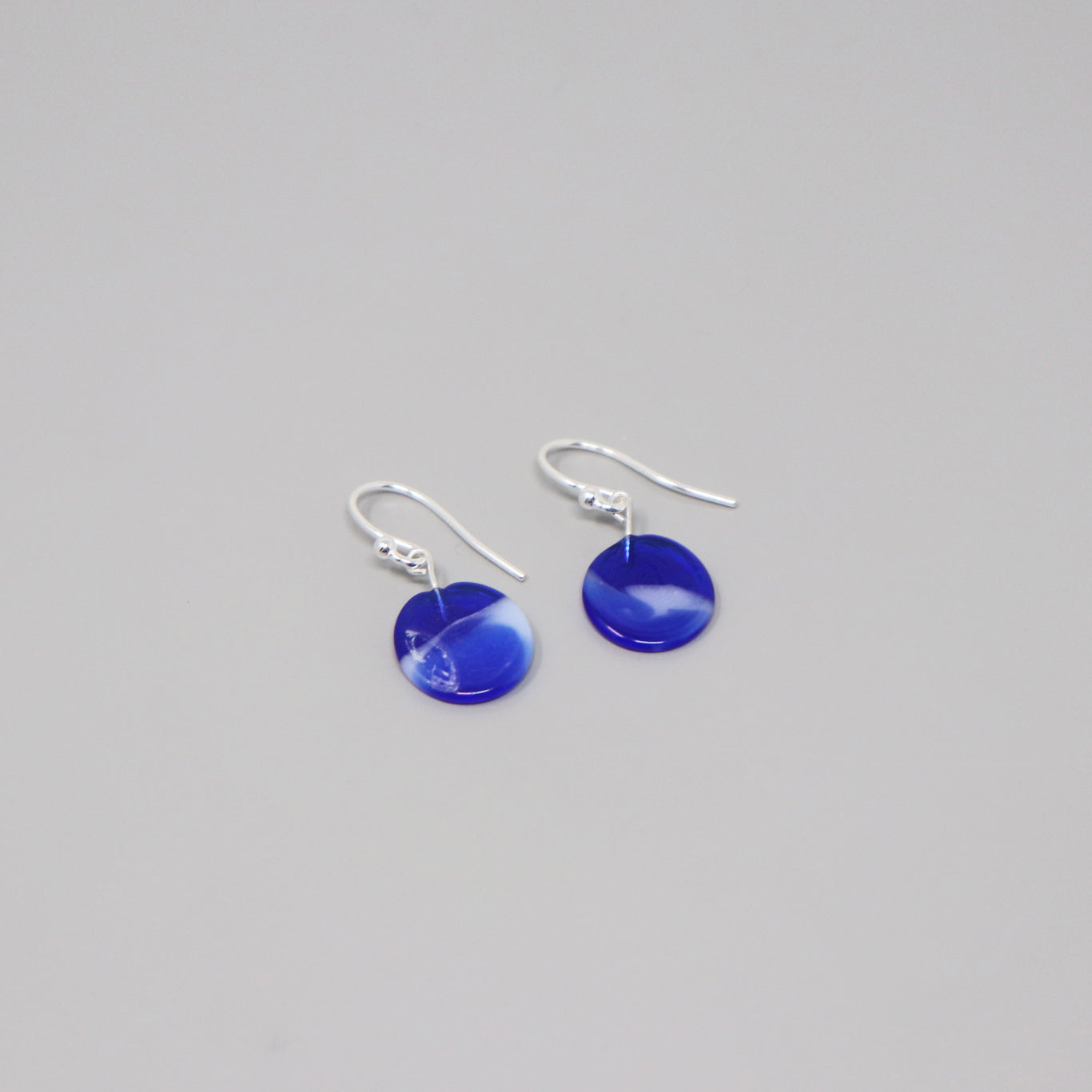 Recycled Glass Earrings in Sterling Silver