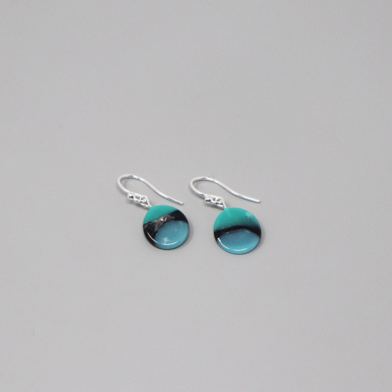 Recycled Glass Earrings in Sterling Silver