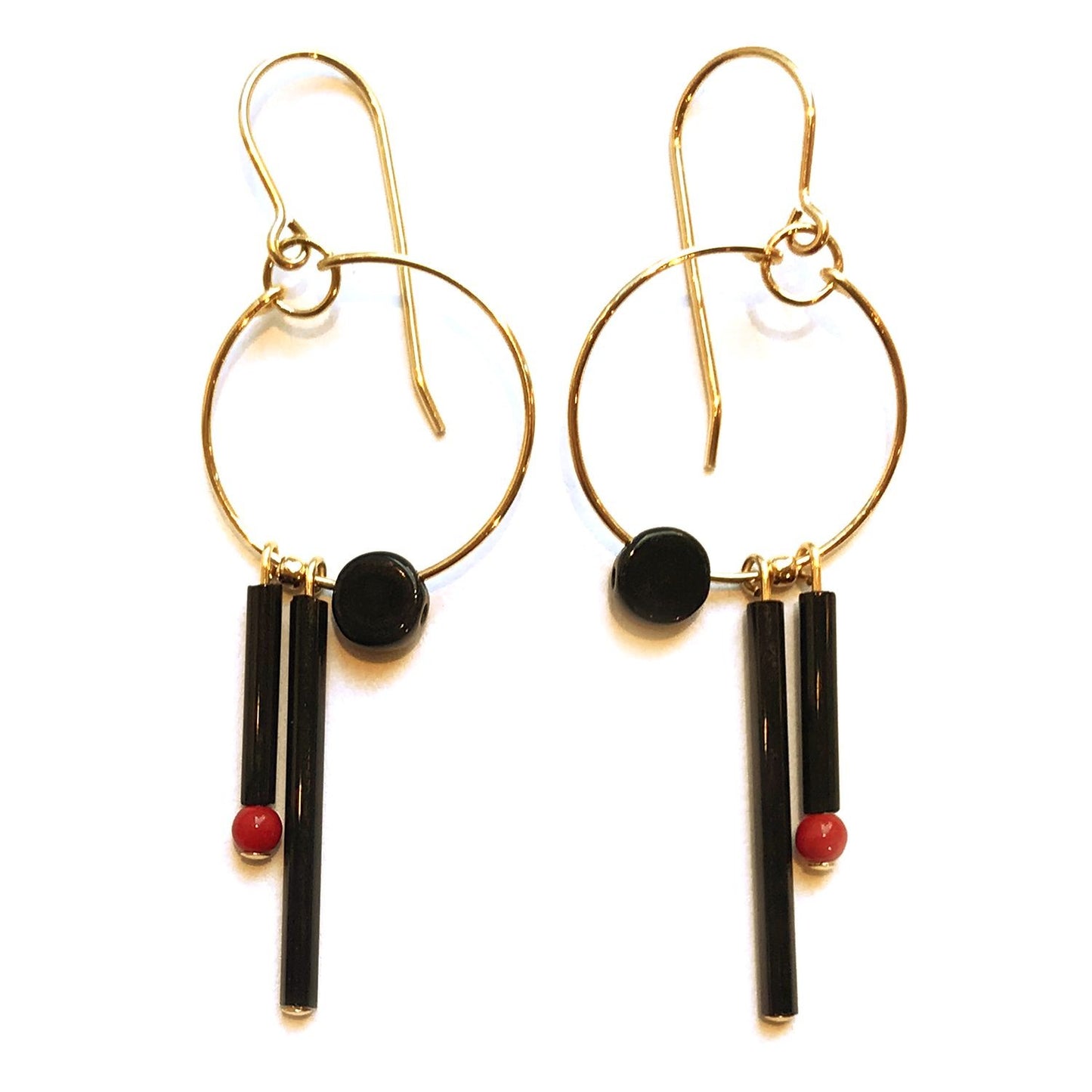 Black Mirror Hoop Earrings