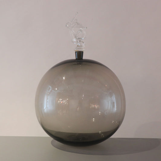 Large Ballooned Grey Bottle with Stopper